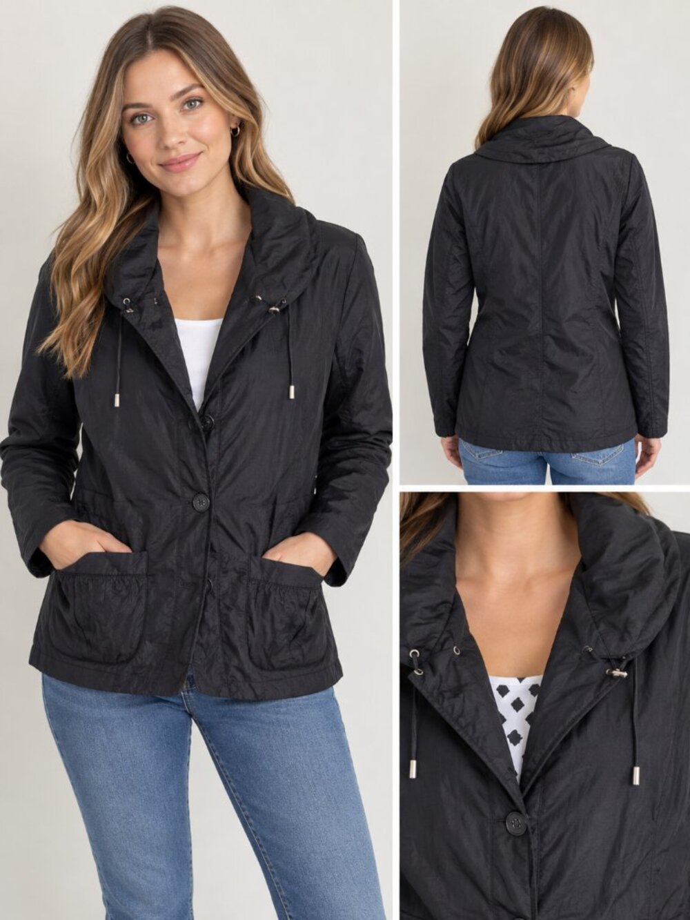 TanJay Petites Lightweight Black Jacket size 10